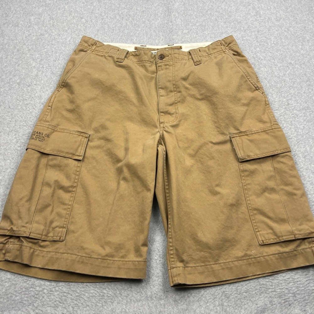 Polo Jeans Co Cargo Shorts Mens 36 Brown Twill Relaxed Utility Ralph Lauren Y2K